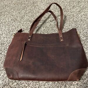 Leather tote bag